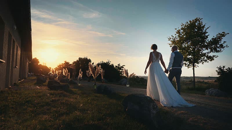 Bride and groom at sunset, wedding film by Piflette Production